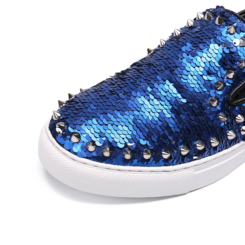 Ручной работы голубого цвета с пайетками заклепки для ткани Для мужчин