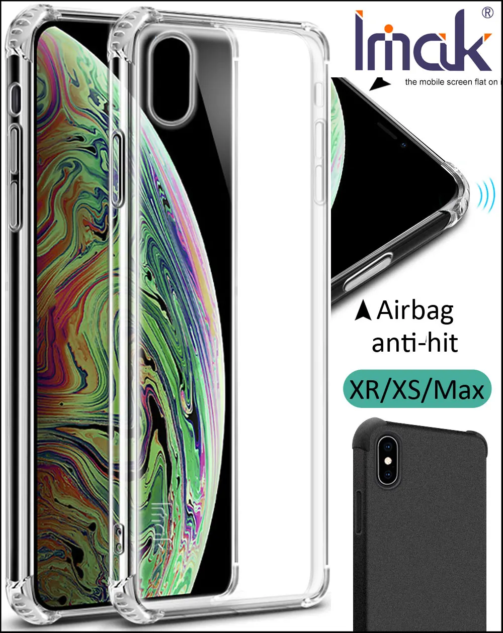 Чехол IMAK с подушкой безопасности для iPhone XS Max XR противоударный мягкий силиконовый