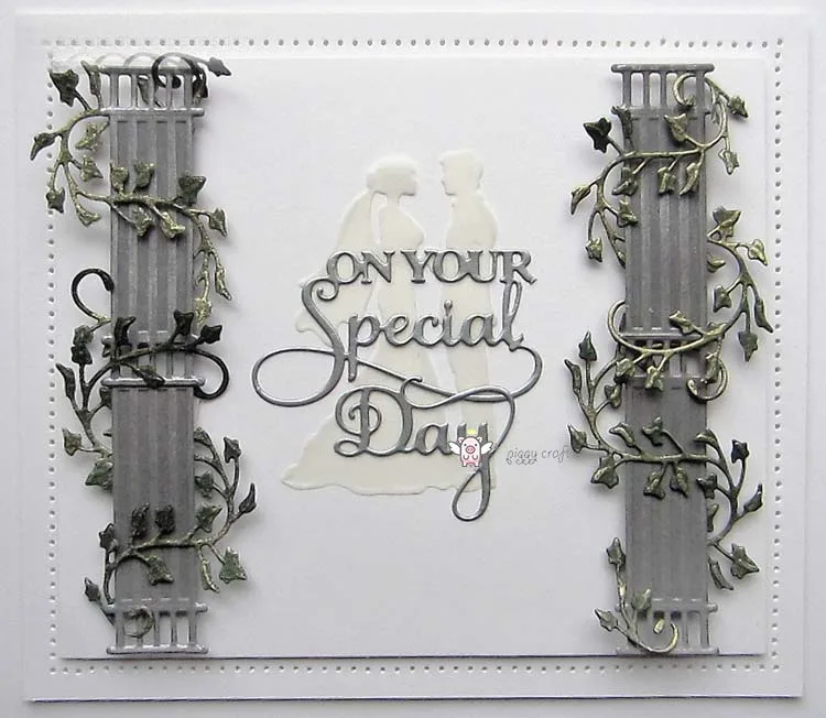Piggy Craft metal cutting dies cut die mold Bride and groom lovers Scrapbook paper craft knife mould blade punch stencils dies