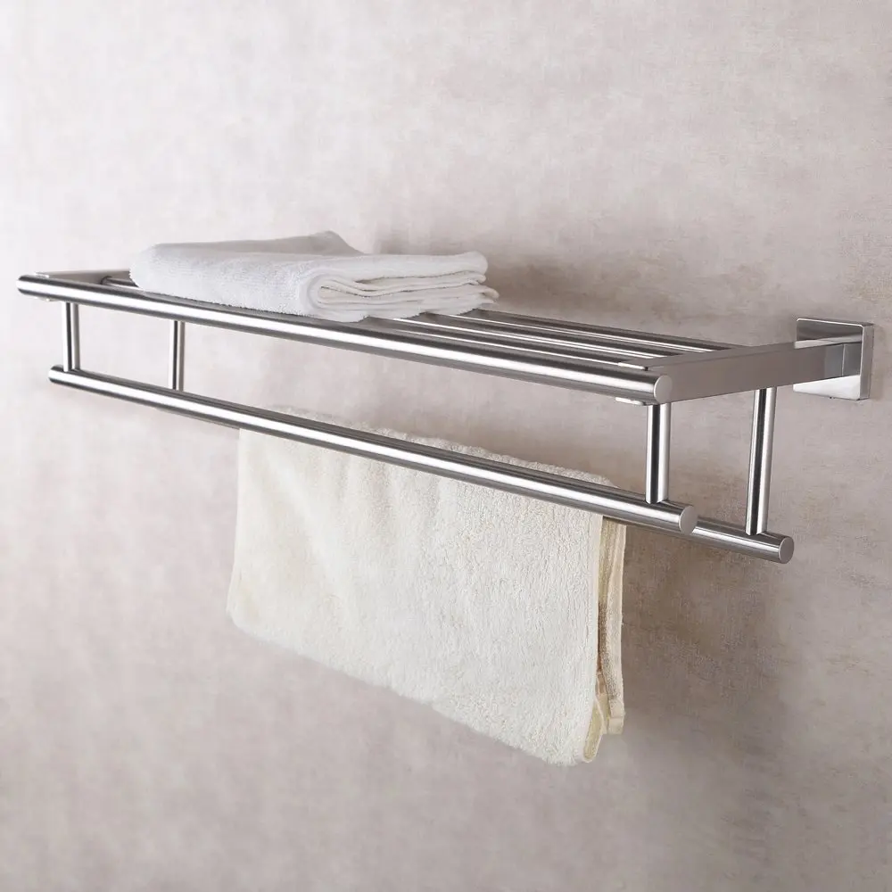 Полка для полотенец из нержавеющей стали с матовой отделкой 600 мм|bathroom shelf|towel rack