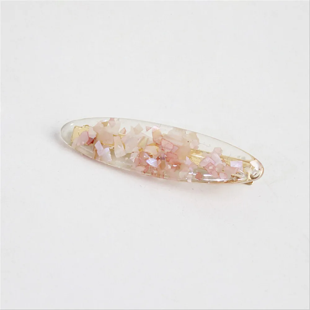 Drop pink 1 шт., женские цветные длинные заколки из смолы, элегантная металлическая заколка для волос, аксессуары для волос - Цвет: Drop pink