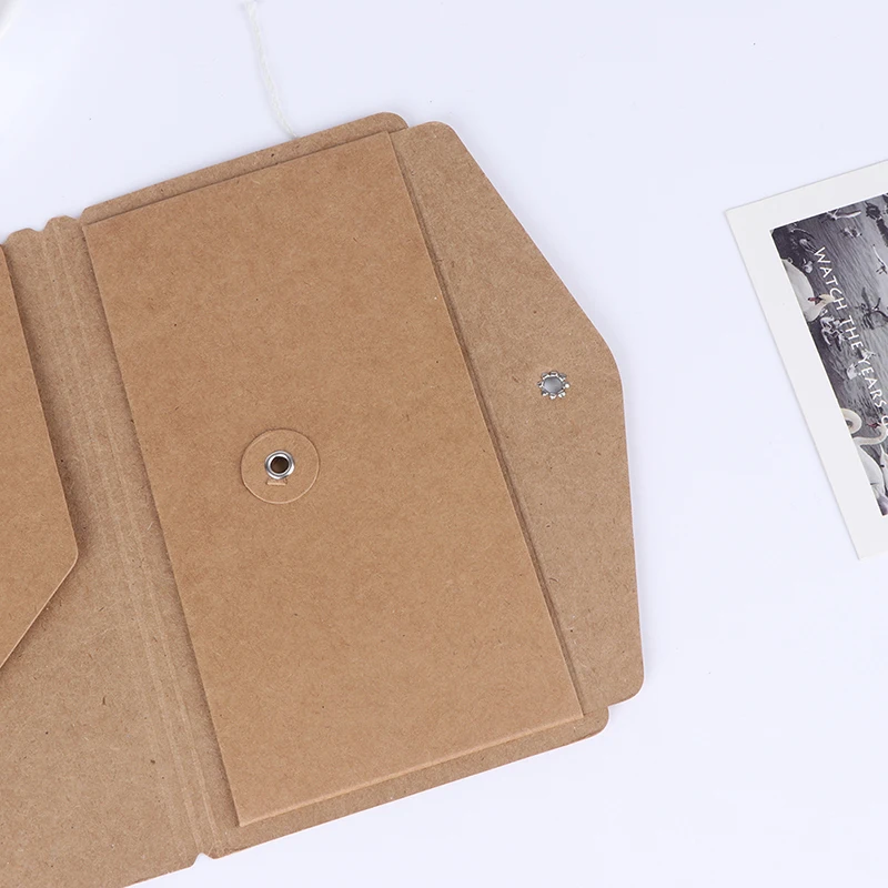 

Handmade Kraft Paper File Holder For Travel Notebook Accessory Vintage Retro Card Pocket Storage Standard Pocket Passport