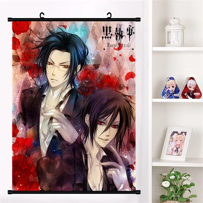 V Аниме Черный дворецкий kuroshitsuji Ciel Phantomhive настенный свиток Фреска плакат Настенные подвесные плакаты Otaku коллекция домашнего декора - Цвет: V