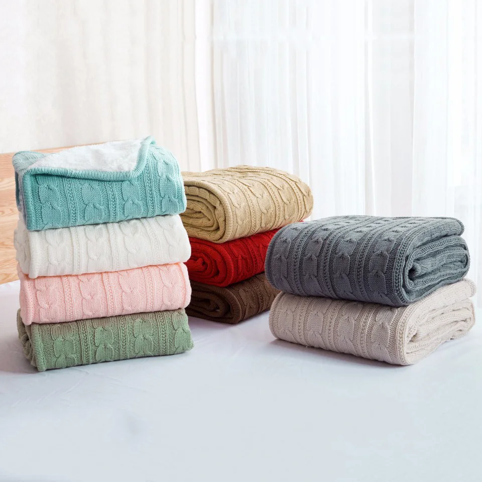 Качественные двойные вязаные одеяла CHAUSUB зимние гостиницы домашний диван