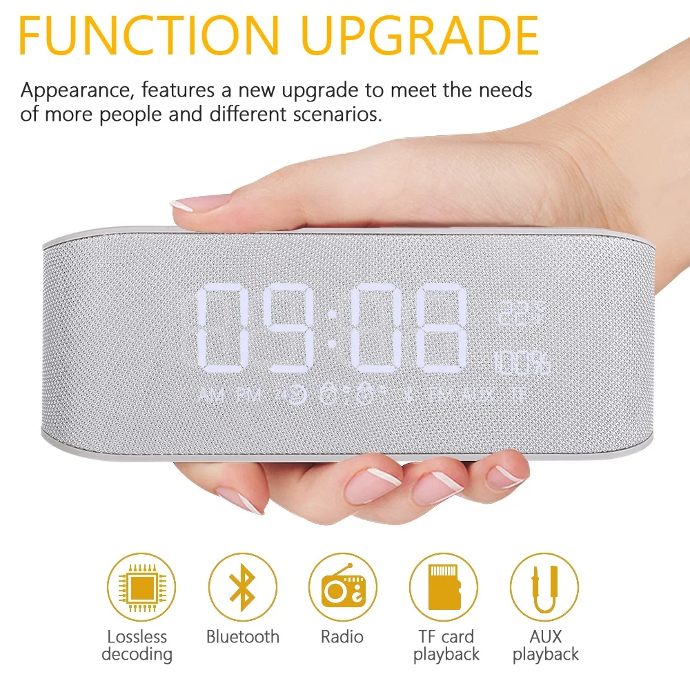 Handsfree Портативный Hifi Bluetooth беспроводной динамик с TF карты FM AUX будильник Саундбар