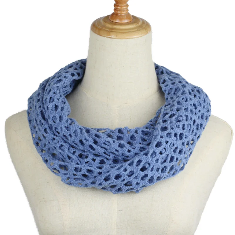 2019 осень зима женский новый вязаный шарф кольцо полый дизайн бесконечный шейный