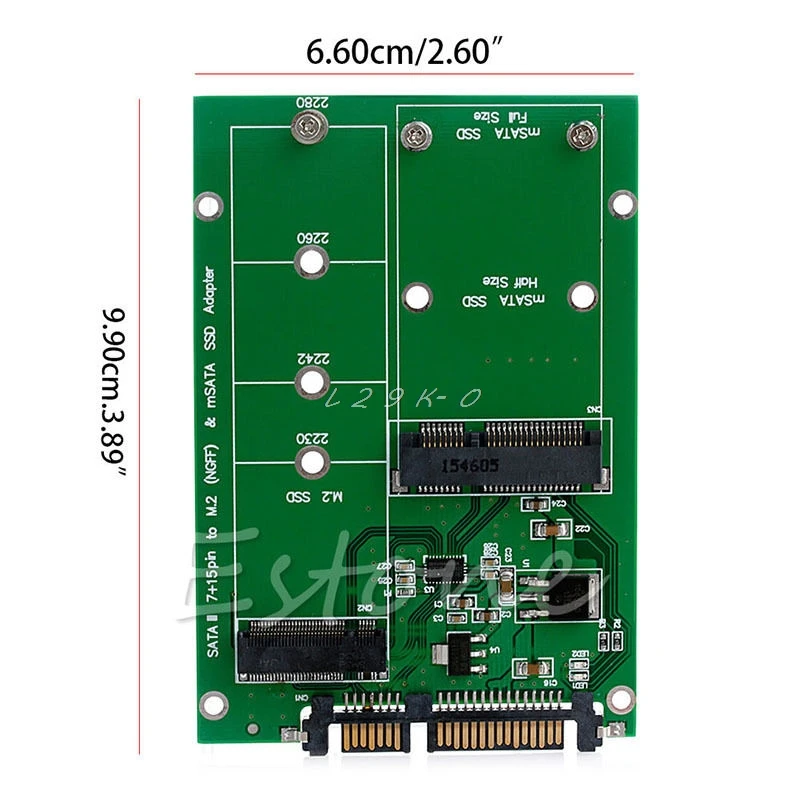 Адаптер mSATA и M.2 (форм-фактор второго поколения B-Key) переходник 2 в 1 с несколькими SSD