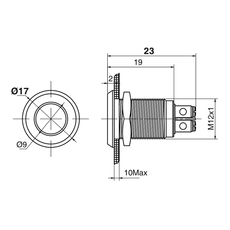 Индикатор для металлического оборудования 12 мм светодиодный индикатор рабочего