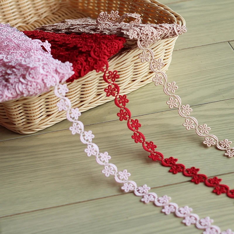 1 5 см или 0 59 дюйма wide 2Yards/в партии розовый + красный Вышивка кружевной отделкой для