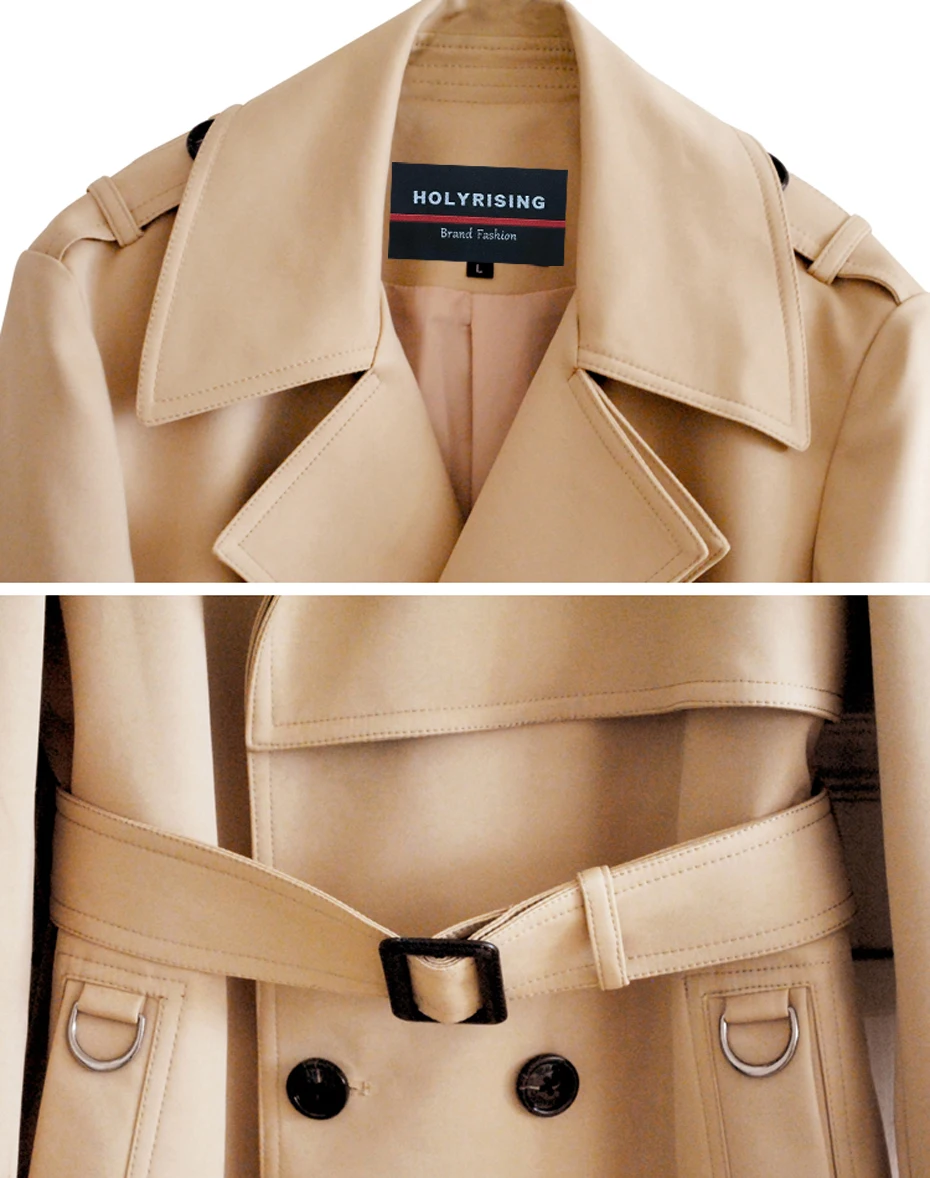 Holyrising, S-6XL, длинный Тренч, пальто для мужчин, gabardina hombre, Классическая британская ветровка, двубортный, однотонный, бежевый, ветровка, 18495-5