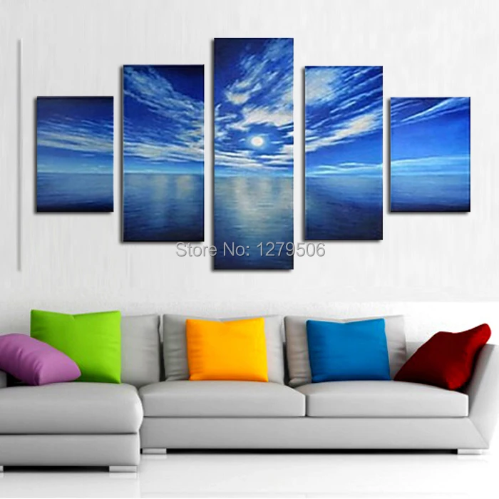 

100% Handpainted Oil Paintings Picture Blue Sky Wall Pictures on Canvas for Home Decoration