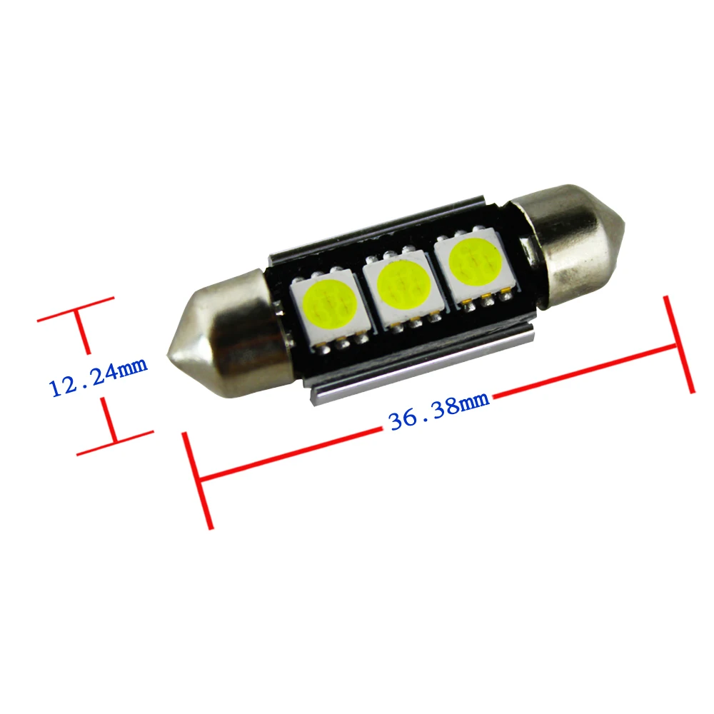 4 шт. 36 мм 3SMD 5050 светодиодные под шину CANBUS для автомобиля интерьер свет авто Купол