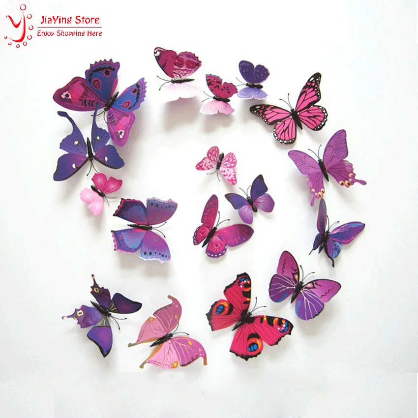 12 шт./компл. сделай сам магнитные бабочки животных игрушки магниты на холодильник