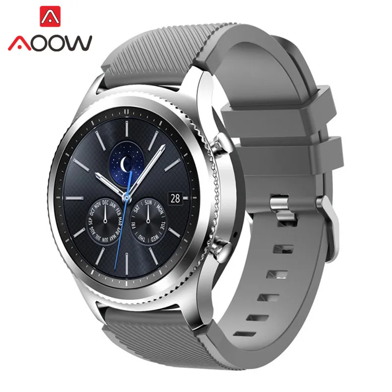Gray 22 мм силиконовый ремешок для часов для samsung Galaxy Watch 46 мм huawei Watch GT Активный браслет ремешок для gear S3 Frontier Classic - Цвет ремешка: Gray