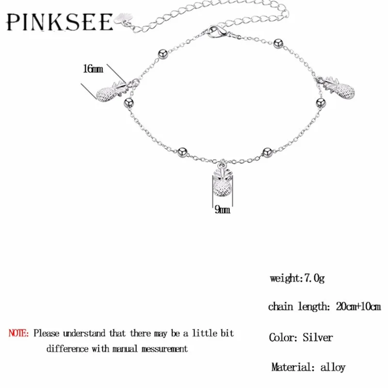 PINKSEE браслет на ногу в виде ананаса цинковый сплав цепочка для ног ювелирные