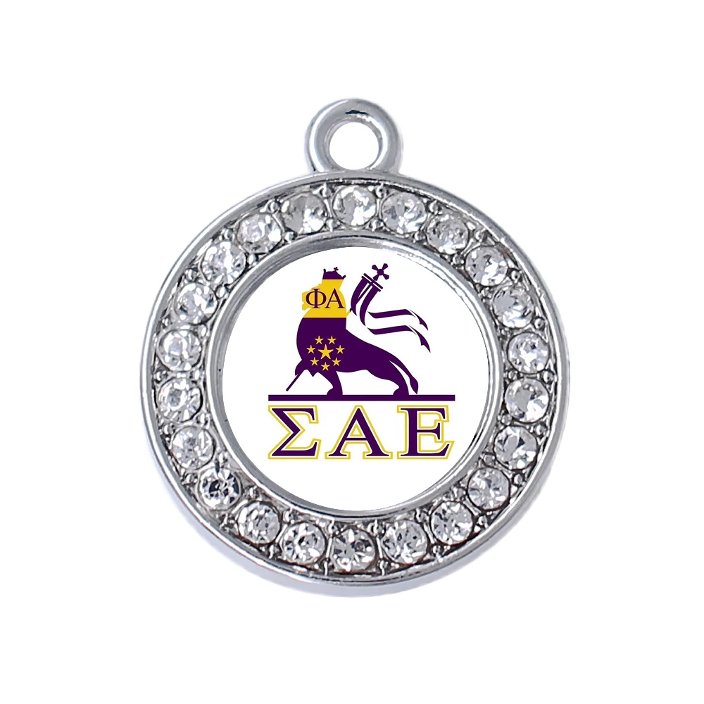 Модная инкрустированная кристаллами металлическая греческая буква PHI ALPHA & SIGMA