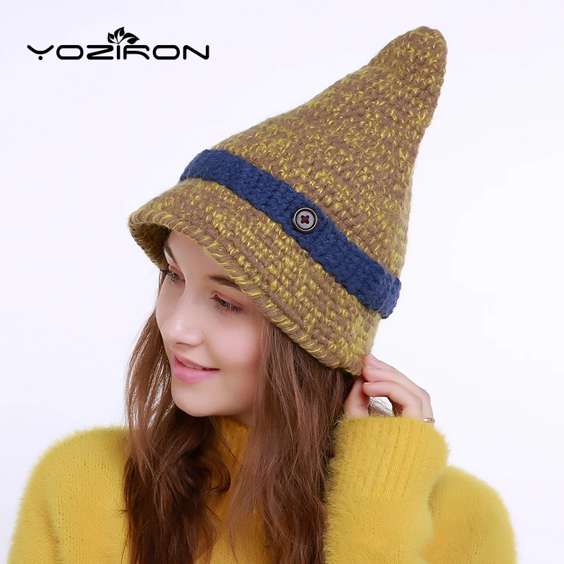 YOZIRON Новая Женская Зимняя Шапка бини с ведьмой осенняя Повседневная теплая