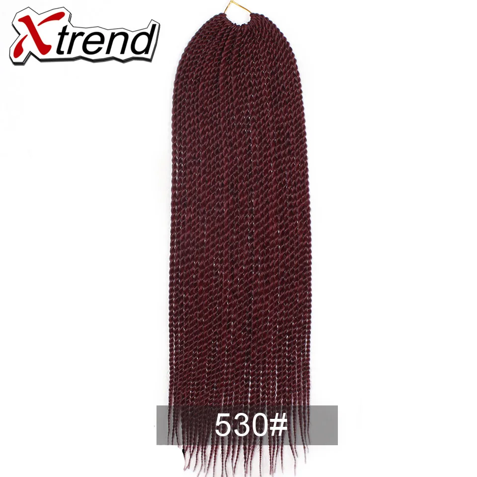Xtrend, 14, 18, 22 дюйма, 30 корней, Сенегальские скрученные волосы, вязанные крючком, косички для наращивания, Омбре, синтетические волосы для плетения - Цвет: #530