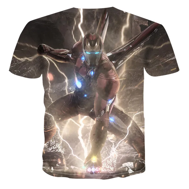 Лето 2019 новый союз Мстителей 4 Железный человек 3D с принтом футболка короткими
