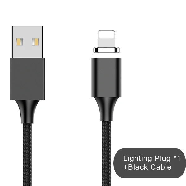 1 IOS plug black Магнитный зарядный кабель NOHON Firmy для iPhone X 8 Plus XS XR, быстрое зарядное устройство Micro usb type C для samsung S9, Линия синхронизации данных - Цвет: 1 IOS plug black