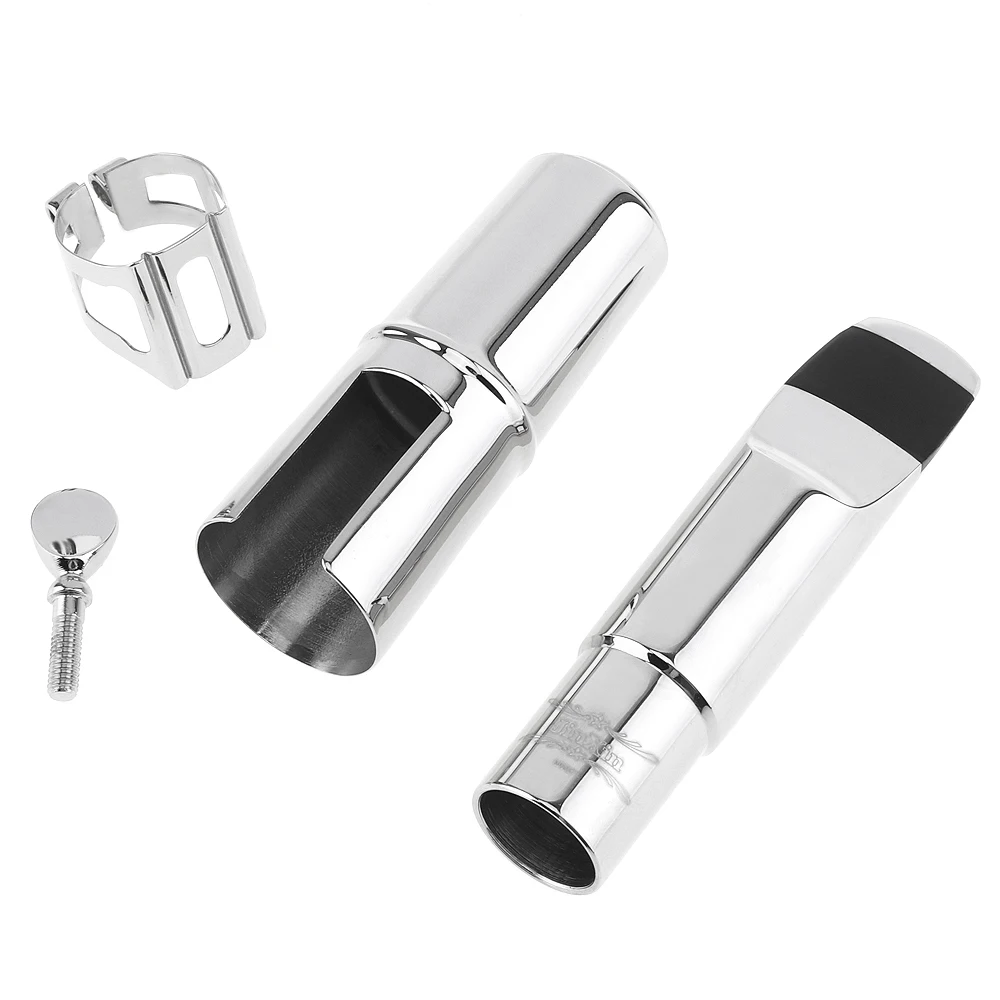 

Silver Alto Saxophone Mouthpiece Nickelplated Copper Sax Mouth Size 6C 7C for Classical Jazz Music