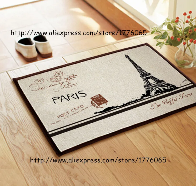 40*60 см хлопковые и льняные коврики для дверей нескользящая накладка Эйфелева