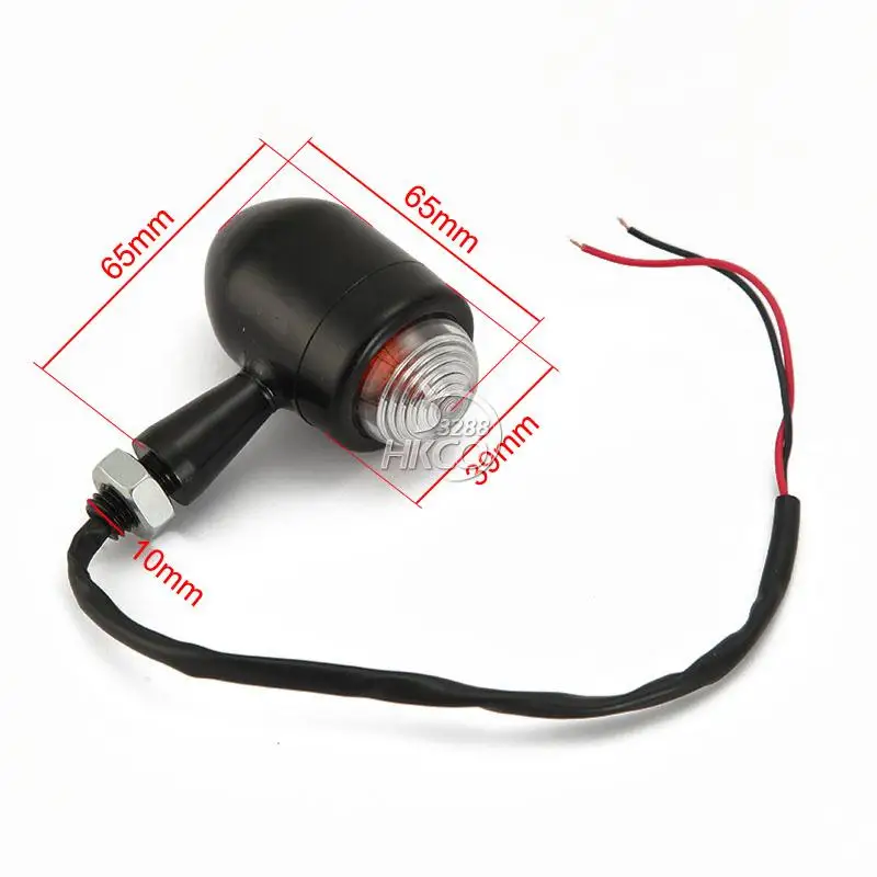 

Motorcycle Black Bullet Turn Signals Indicators Blinkers Bulb Amber Light