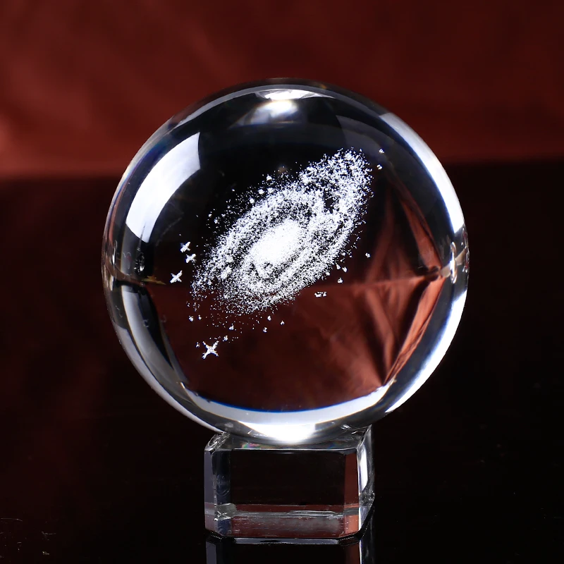 60mm 3D Laser Engraved Galaxy Glass Ball Crystal Miniatures Boy Gifts Sphere Home Decoration Accessories Globe Universe Present | Дом и сад