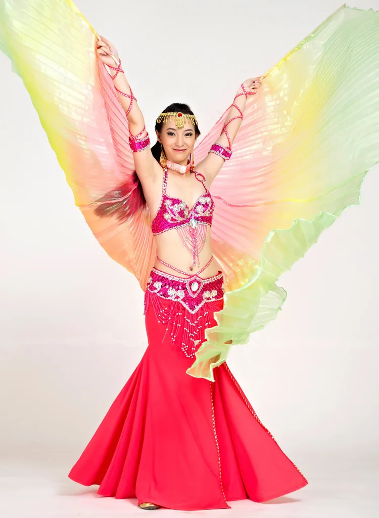 Радужные крылья для танца живота 3 м * 360 Угол|wing earphones|wing bagbag charm |