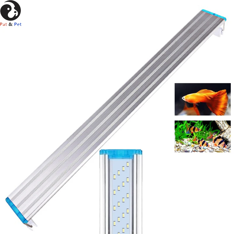 LED Aquarium Light, White Super Bright Fish Tank Aquarium LED Strip Light Waterproof Aluminum Lighting For Quarium, Fish Tank