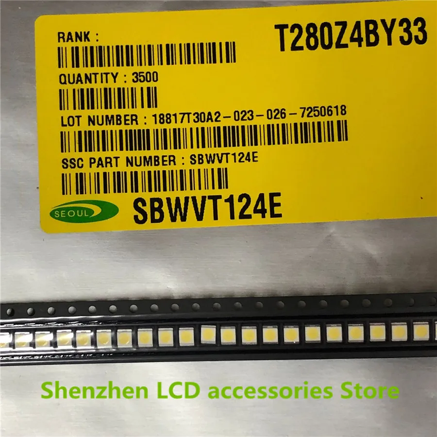 

500PCS FOR SEOUL LED 2835 3528 1210 Beads Cool white High Power 1W 3V 100LM For LCD TV Backlight NEW100%