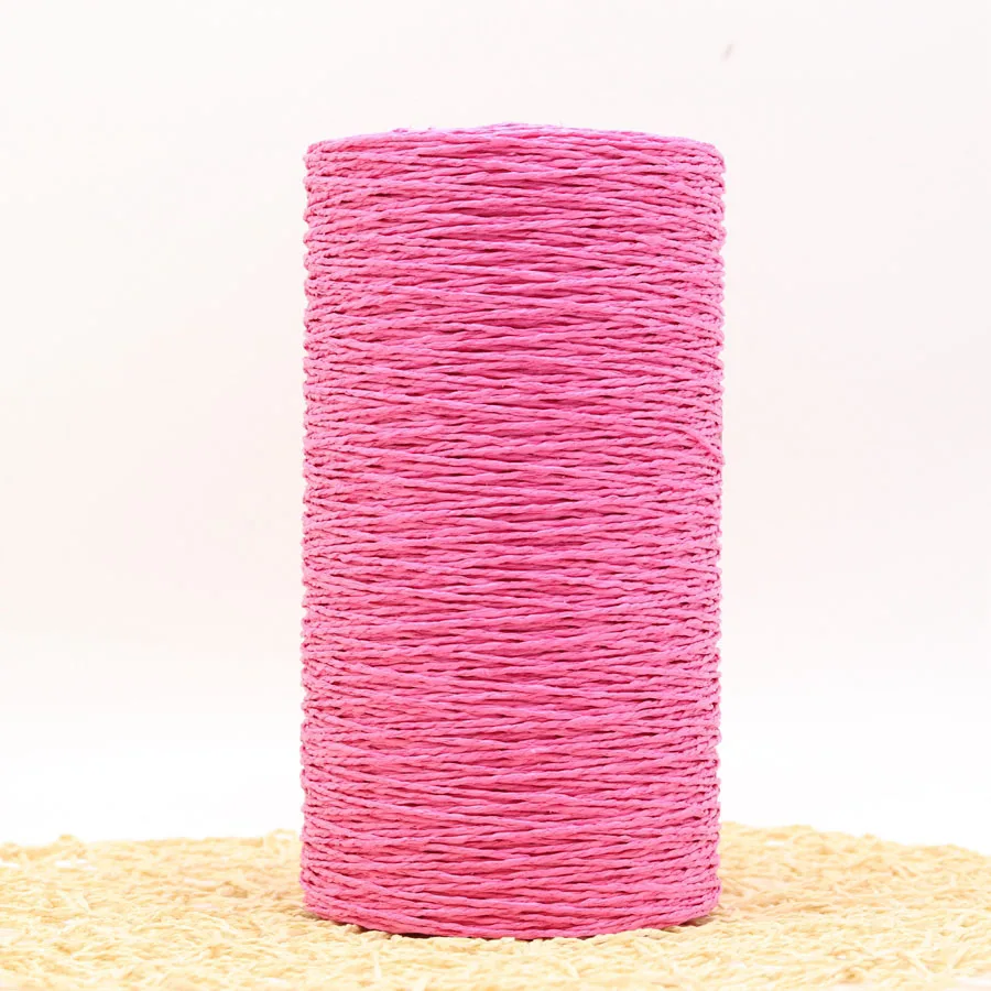 rosepink 500 г/лот, летняя соломенная рафия, натуральная пряжа для вязания крючком, вязаная одежда, шерстяные шляпы из пряжи, сумки, корзины, пряжа для ручного вязания - Цвет: rosepink