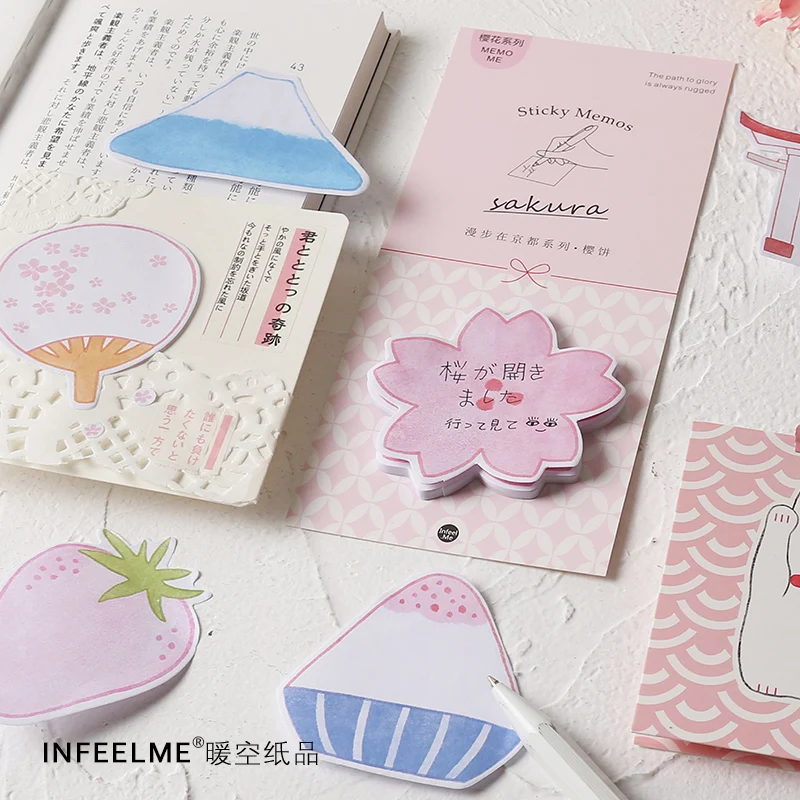 1 Набор блокнотов для записей Липкие заметки проходя в Киотской серии блокнот