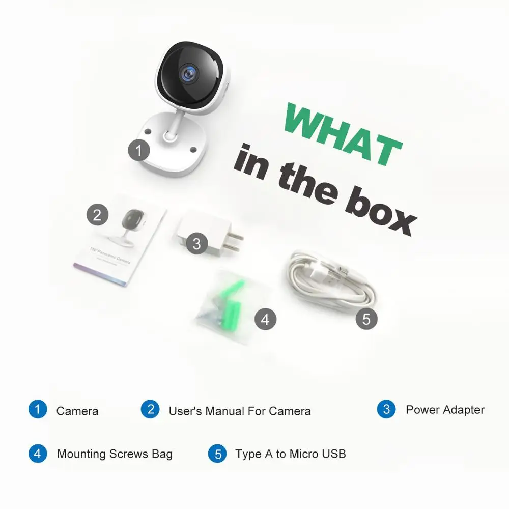 Панорамная беспроводная камера видеонаблюдения с углом обзора 180 градусов 1080p