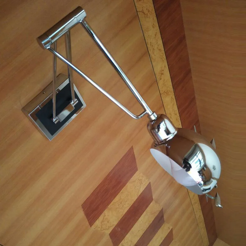 Прикроватные хромированные настенные светильники светодиодный зеркальный