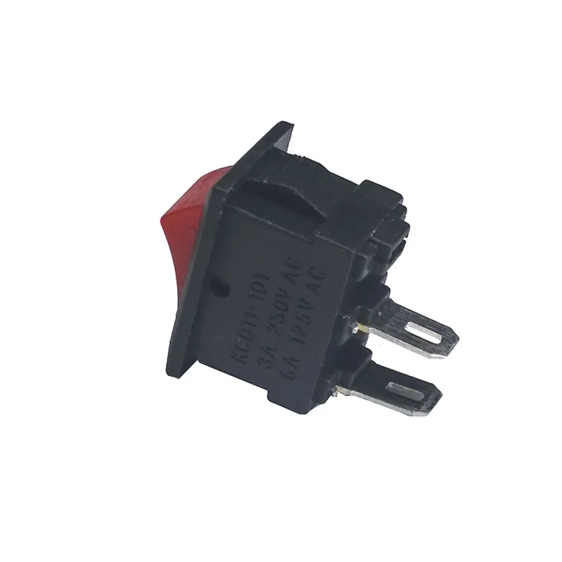 10 шт./партия KCD1 15*10 SPST 250V 3A 2 Pin Красный переключатель для лодки кнопка включения выключения