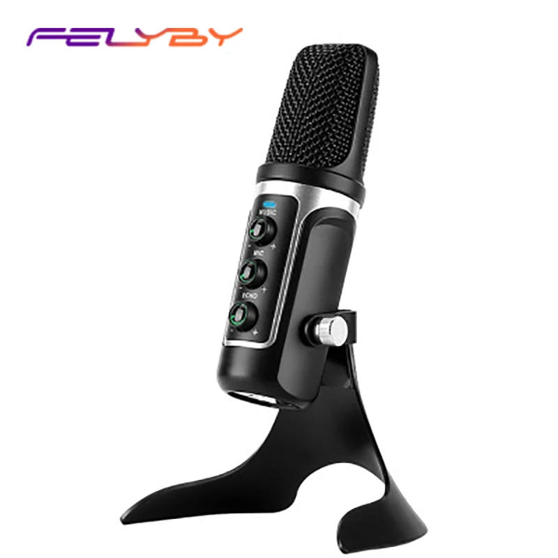 FELYBY USB конденсаторный микрофон поставляется со звуковой картой Компьютер