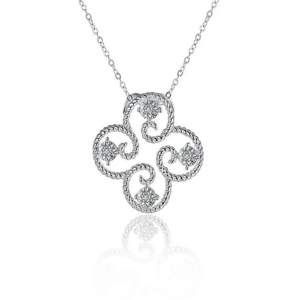Lucky Flower серебро 925 пробы цветное ожерелье четыре листа клевера Женские Ювелирные
