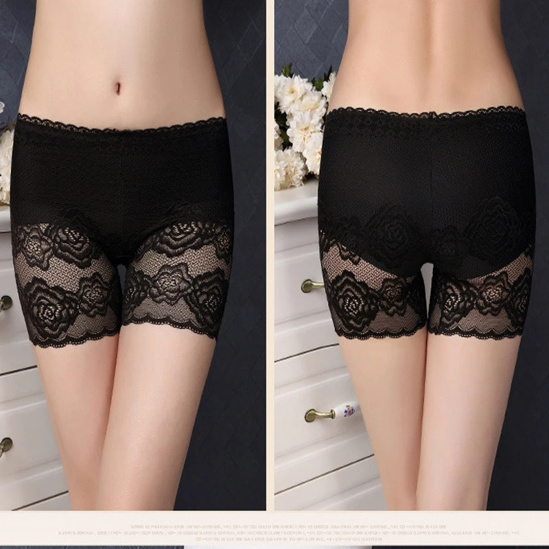 3 шт. женские кружевные шорты со средней талией незаметные короткие колготки 3xl
