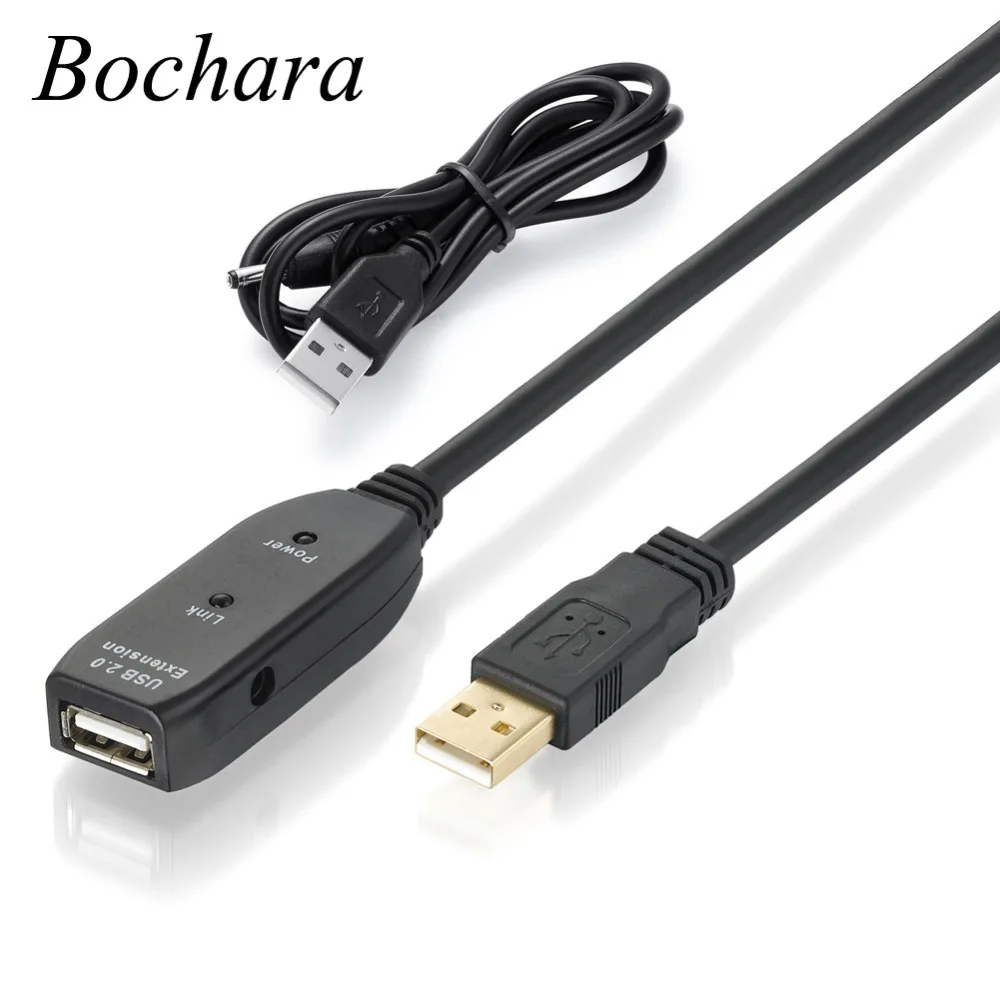 Bochara Активный ретранслятор USB 2 0 Удлинительный кабель штекер гнездо встроенный IC