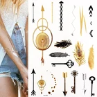 Временные татуировки, татуировки хной, металлические серебряные и золотые татуировки, бохо, татуировки для тела для женщин и детей