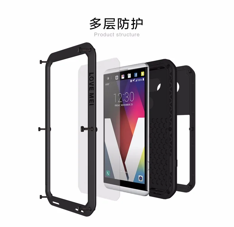 Оригинальный мощный чехол Love Mei для LG V20 5 7 дюймов водонепроницаемый ударопрочный