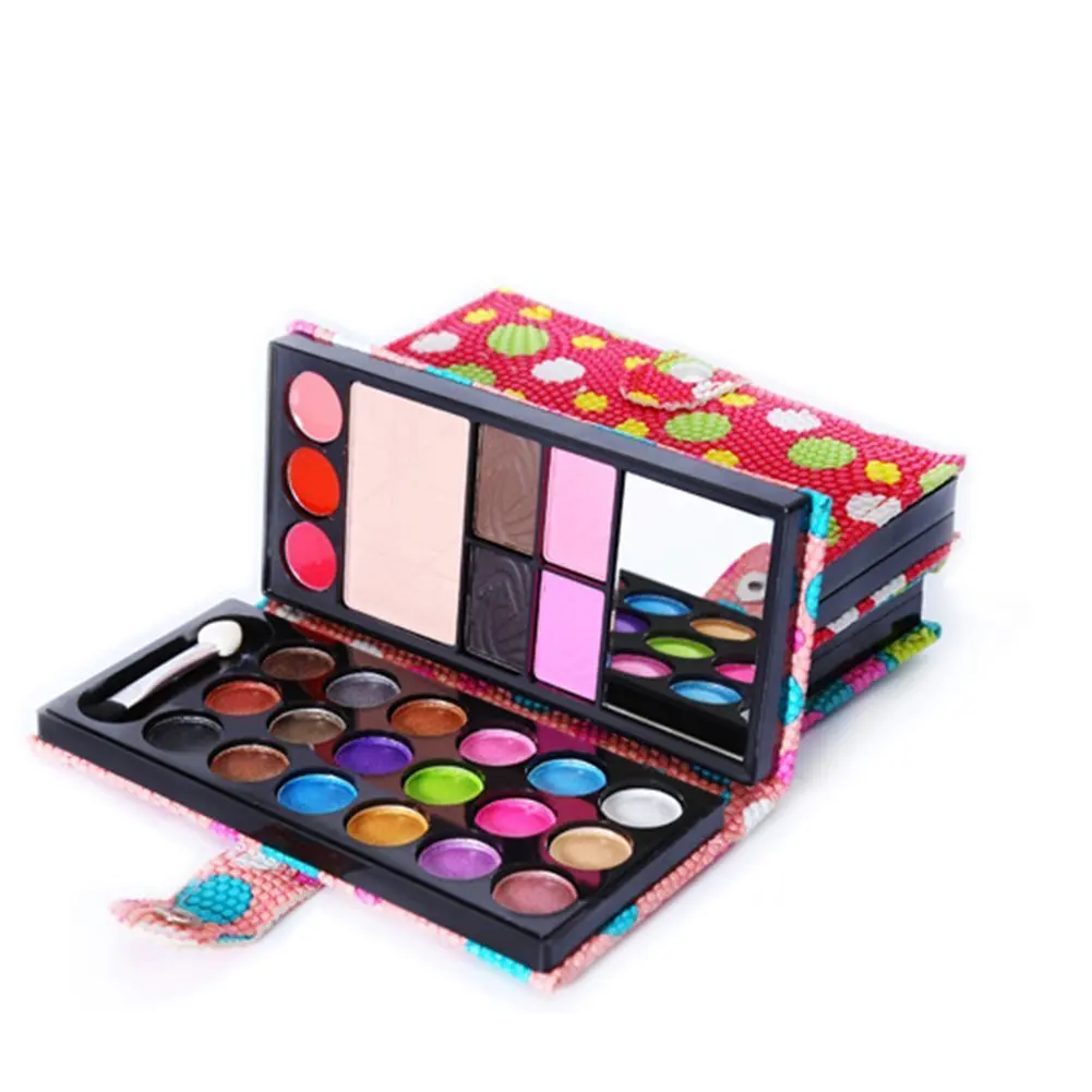 Палитра для макияжа косметическая коробка тени век и румяна пудра лица блеск губ
