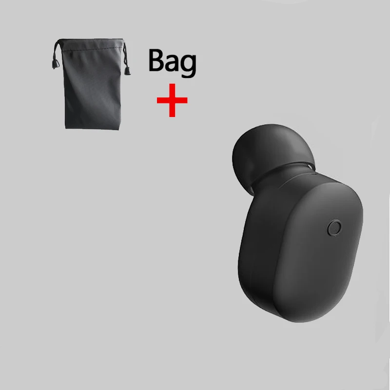 Оригинальные наушники Xiaomi Bluetooth 4,1, мини Спортивные Беспроводные наушники, водонепроницаемая гарнитура с микрофоном, наушники в ухо, поршневые наушники - Цвет: Black Add Bag