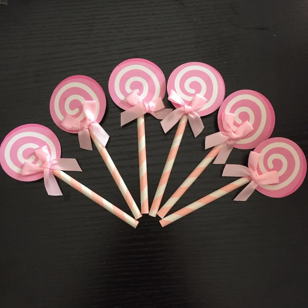 6 шт./упак. Конфеты Цвет бант леденец галстук кекс товары для украшения торта Baby