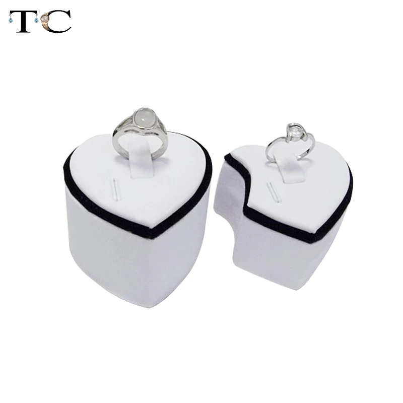 

Jewelry Display Window Showcases 52*38*21cm Stainless Steel with White PU Leather Necklace Ring Holder Jewellery Display Stand