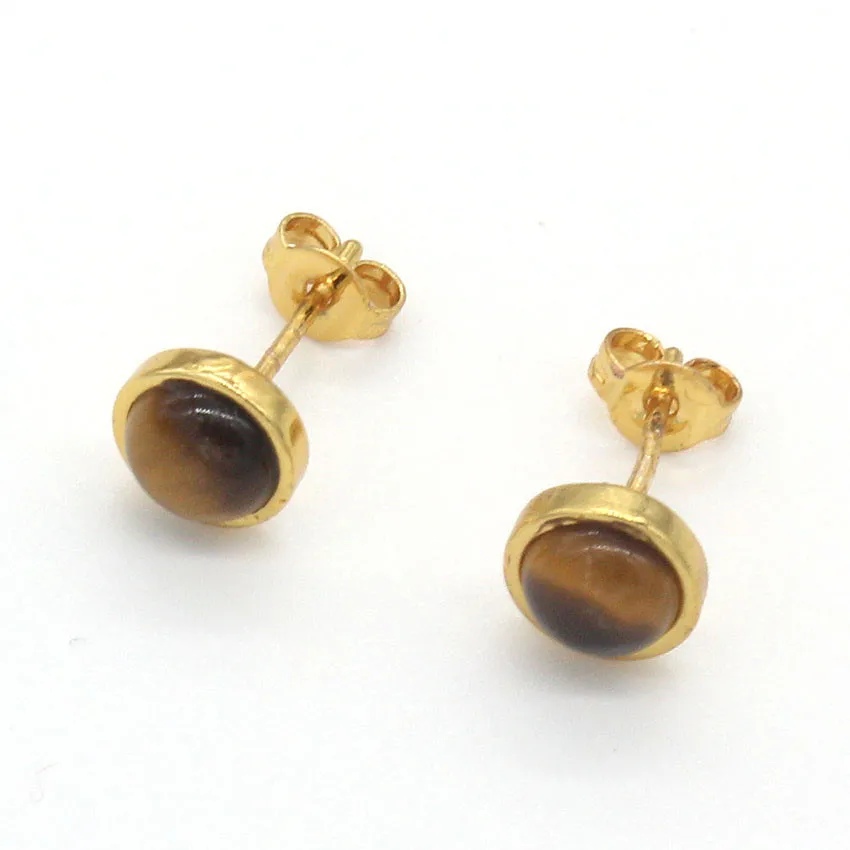 100-уникальный 1 пара светильник желтое золото цвет натуральный камень тигровый