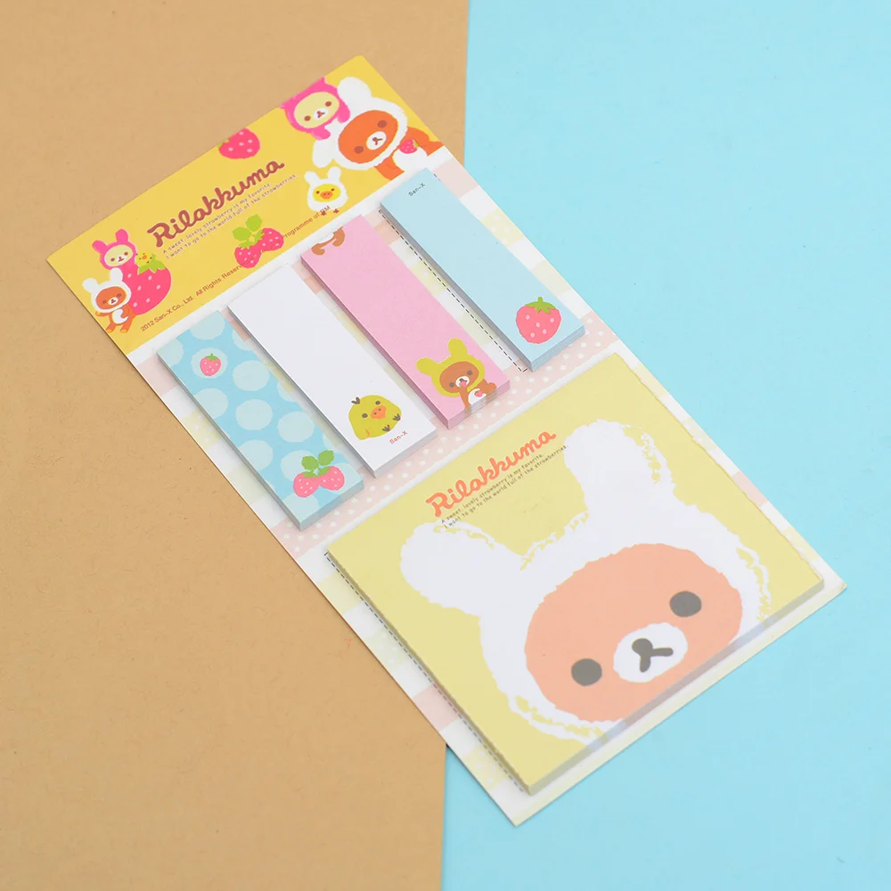 1 шт. Kawaii мультфильм Rilakkuma блокнот для записей блокноты стикеры набор подарок