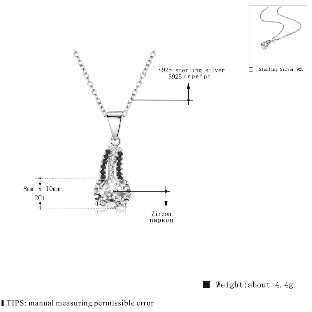 Ожерелье женское из серебра 925 пробы с черной шпинелью P175|pendants for women|fine jewelrypendant