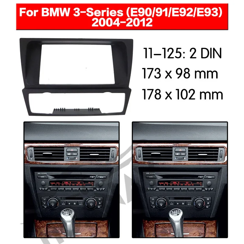

HUANAV Car Radio stereo Fitting installation adapter fascia For 2004-2012 BMW 3 (E90-E93), 2DIN Stereo Frame Audio Fascias